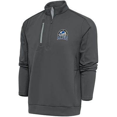 Men's Antigua Charcoal Lakeland Magic Generation Quarter-Zip Pullover Top