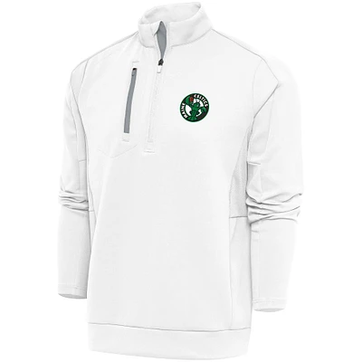 Men's Antigua White Maine Celtics Generation Quarter-Zip Pullover Top