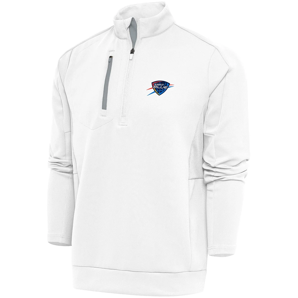 Men's Antigua Blue Oklahoma City Generation Quarter-Zip Pullover Top