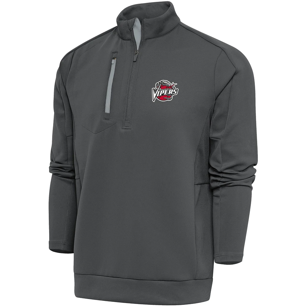 Men's Antigua Charcoal Rio Grande Valley Vipers Generation Quarter-Zip Pullover Top
