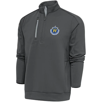 Men's Antigua Charcoal Santa Cruz Warriors Generation Quarter-Zip Pullover Top