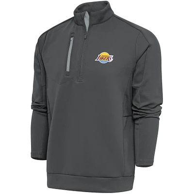 Men's Antigua Charcoal South Bay Lakers Generation Quarter-Zip Pullover Top