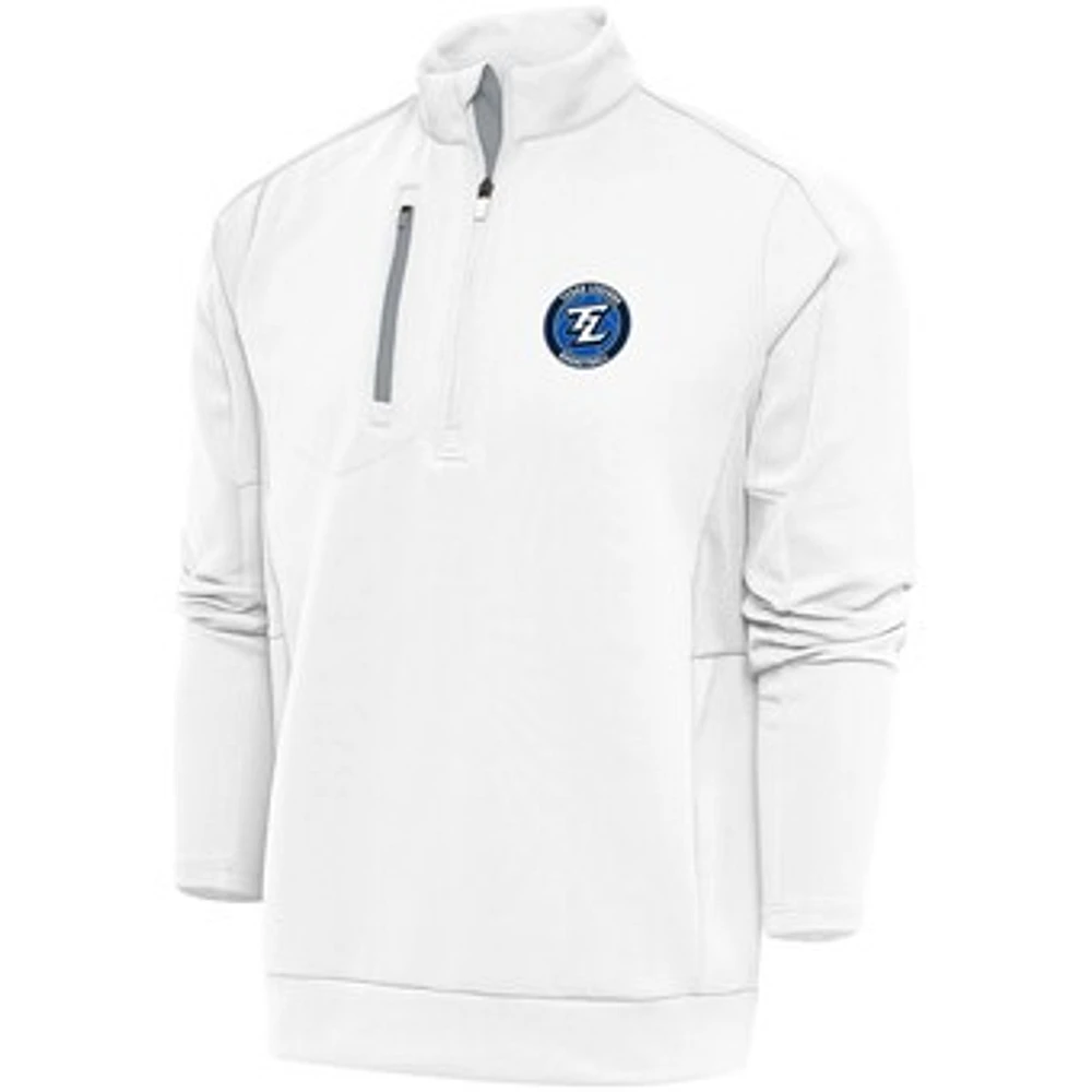 Men's Antigua White Texas Legends Generation Quarter-Zip Pullover Top