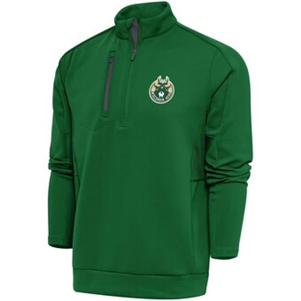 Men's Antigua Forest Green Wisconsin Herd Generation Quarter-Zip Pullover Top