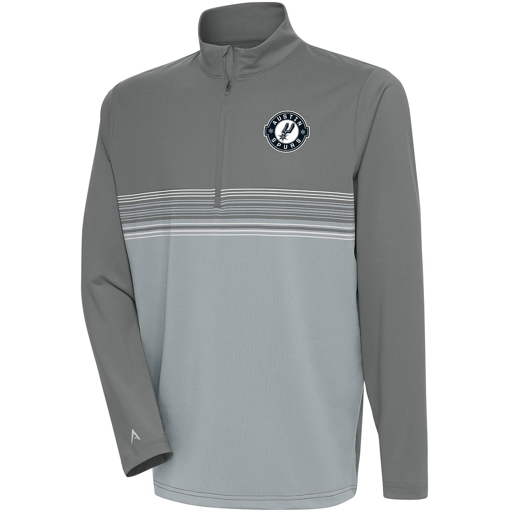 Men's Antigua Steel Austin Spurs Big & Tall Pace Quarter-Zip Pullover Top