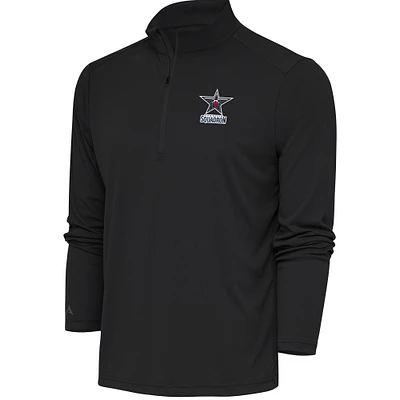 Men's Antigua Charcoal Birmingham Squadron Tribute Quarter-Zip Pullover Top