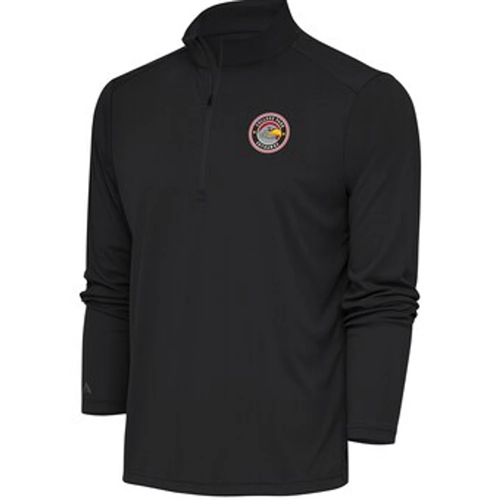 Men's Antigua Charcoal College Park Skyhawks Tribute Quarter-Zip Pullover Top