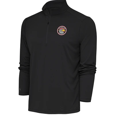 Men's Antigua Charcoal College Park Skyhawks Tribute Quarter-Zip Pullover Top