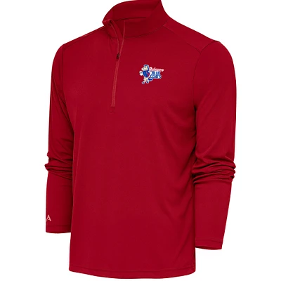 Men's Antigua Red Delaware Blue Coats Tribute Quarter-Zip Pullover Top