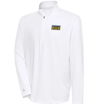 Men's Antigua White Grand Rapids Gold Tribute Quarter-Zip Pullover Top