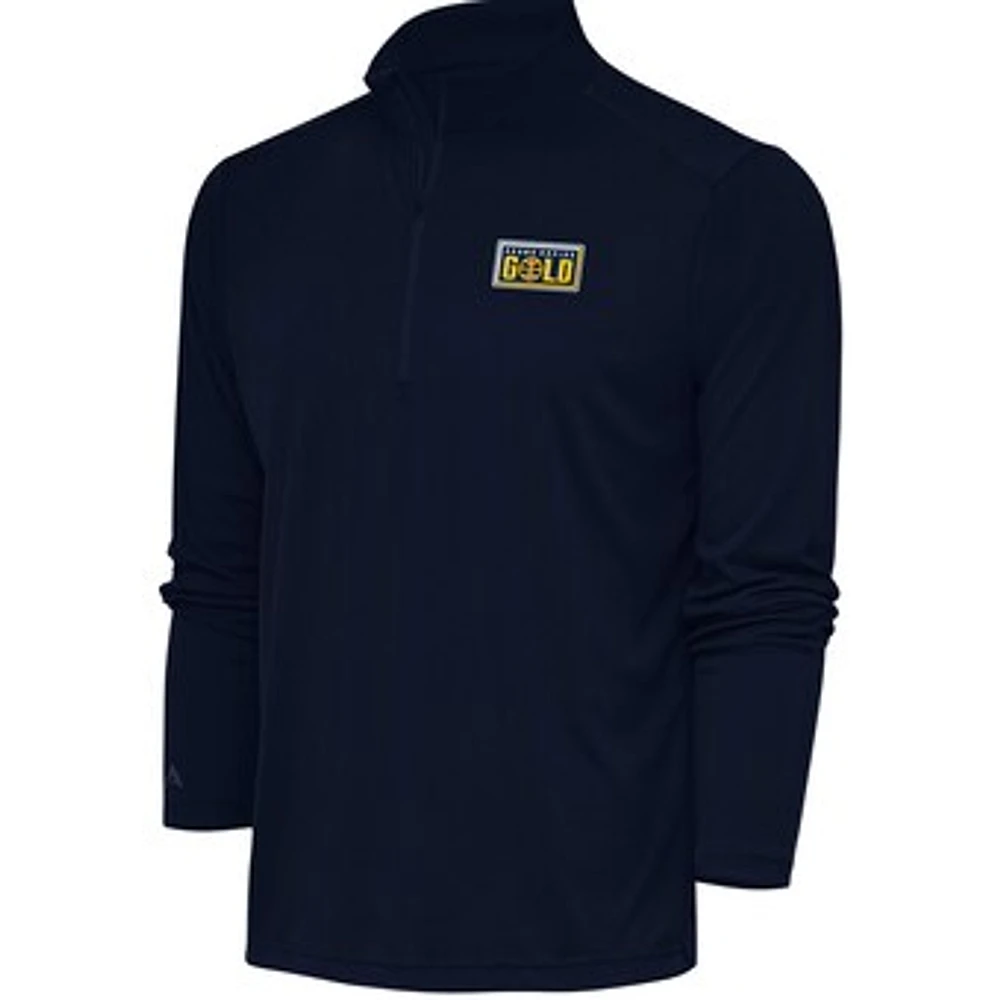 Men's Antigua Navy Grand Rapids Gold Tribute Quarter-Zip Pullover Top