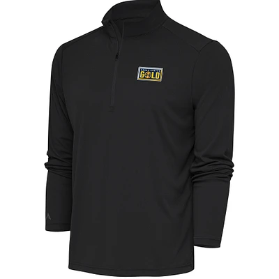 Men's Antigua Charcoal Grand Rapids Gold Tribute Quarter-Zip Pullover Top