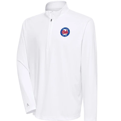 Men's Antigua Long Island Nets Tribute Quarter-Zip Pullover Top