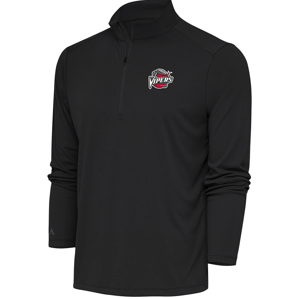 Men's Antigua Charcoal Rio Grande Valley Vipers Tribute Quarter-Zip Pullover Top