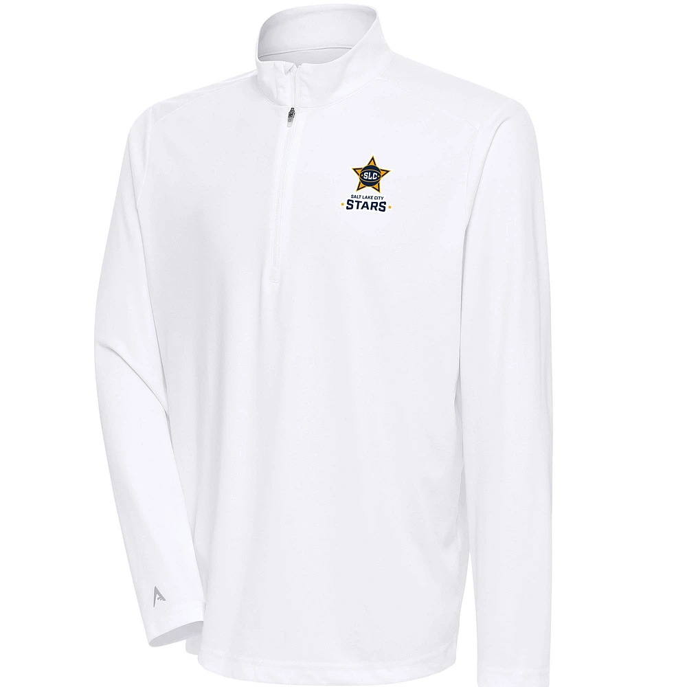Men's Antigua White Salt Lake City Stars Tribute Quarter-Zip Pullover Top