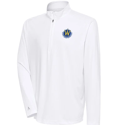 Men's Antigua White Santa Cruz Warriors Tribute Quarter-Zip Pullover Top