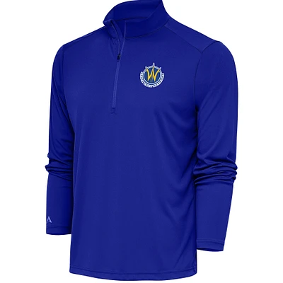 Men's Antigua Royal Santa Cruz Warriors Tribute Quarter-Zip Pullover Top