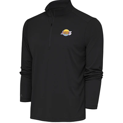 Men's Antigua Charcoal South Bay Lakers Tribute Quarter-Zip Pullover Top