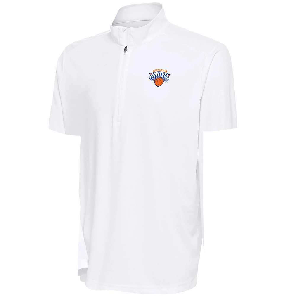 Men's Antigua Westchester Knicks Tribute Quarter-Zip Pullover Top