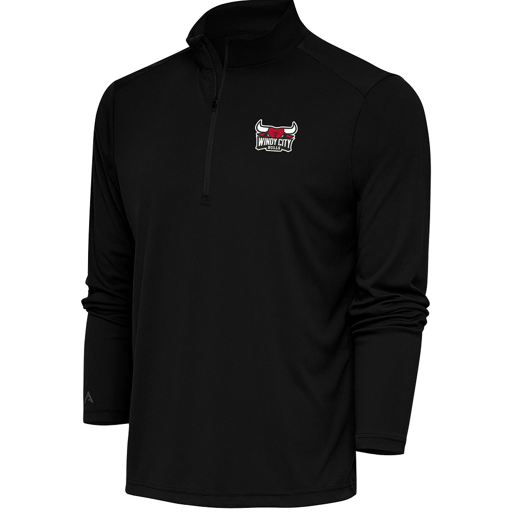Men's Antigua Windy City Bulls Tribute Quarter-Zip Pullover Top