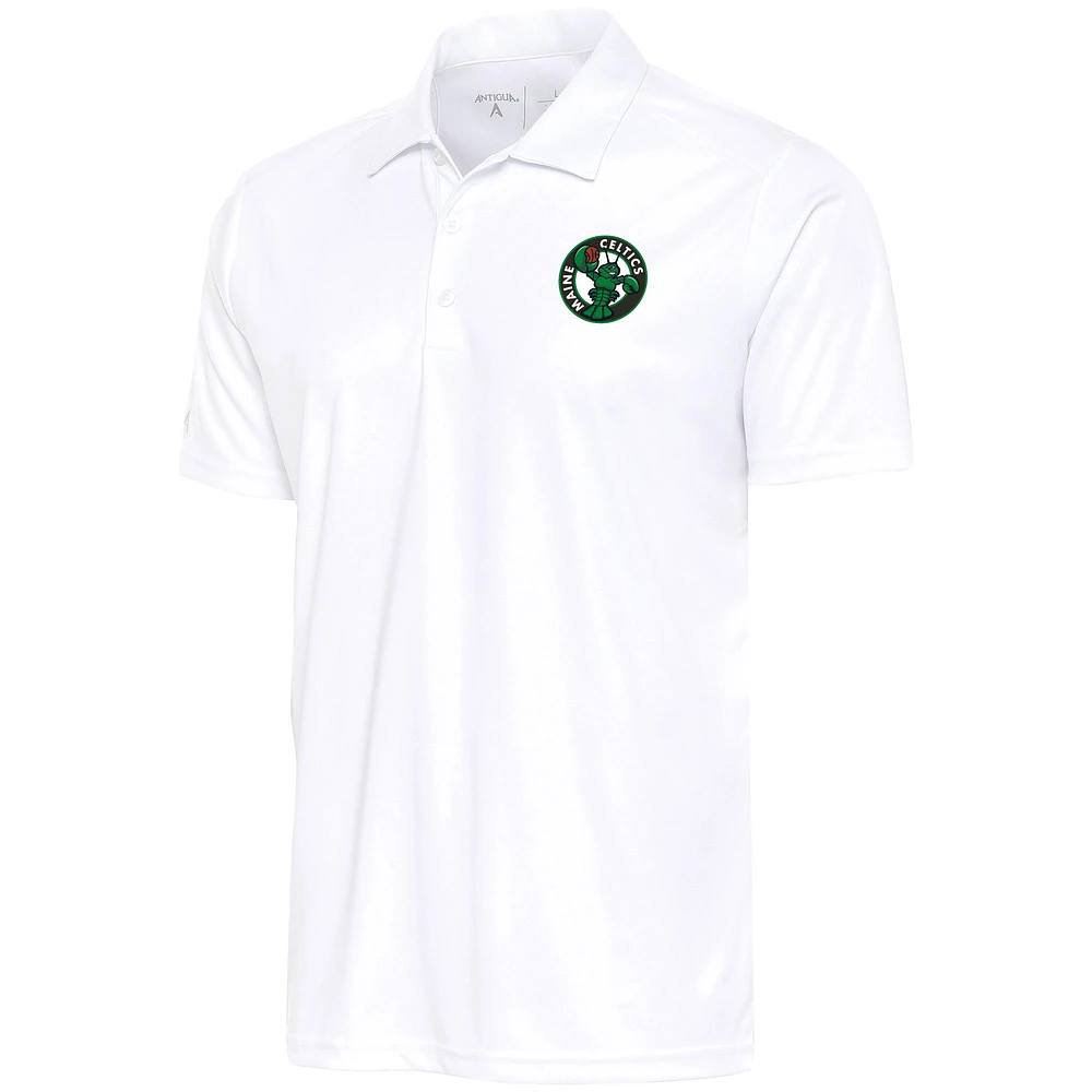 Men's Antigua White Maine Celtics Big & Tall Tribute Polo