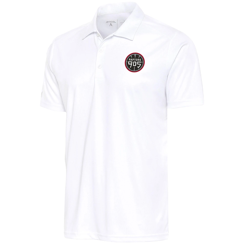 Men's Antigua White Raptors 905 Tribute Polo