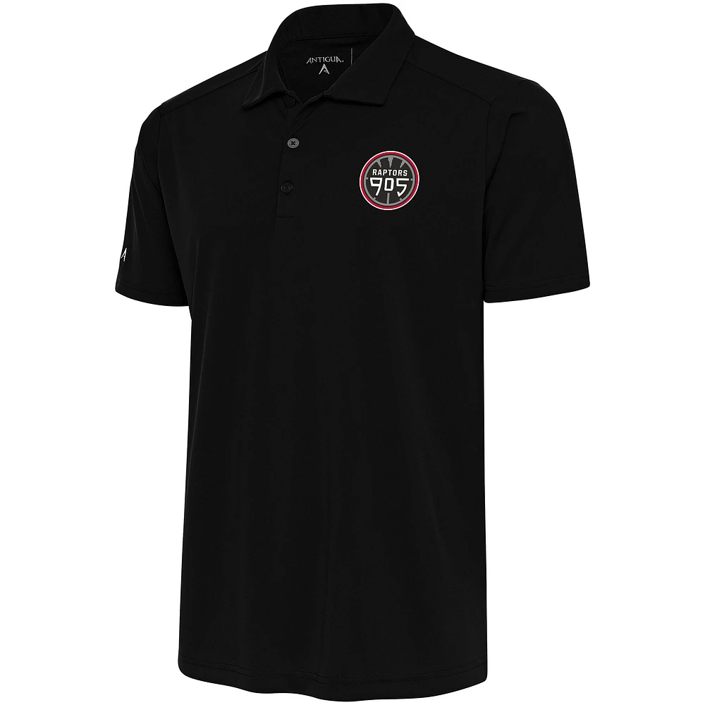 Men's Antigua Black Raptors 905 Tribute Polo