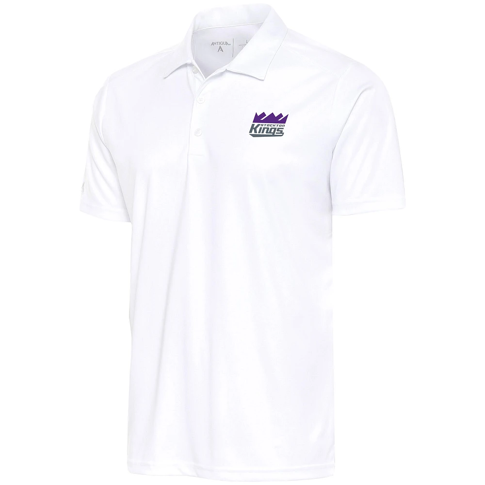 Men's Antigua White Stockton Kings Tribute Polo
