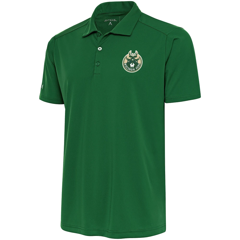 Men's Antigua Forest Green Wisconsin Herd Tribute Polo