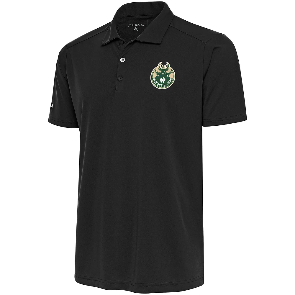 Men's Antigua Charcoal Wisconsin Herd Tribute Polo