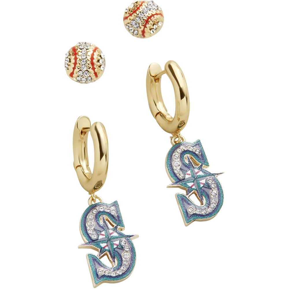 Women's BaubleBar Gold Seattle Mariners Team Earrings Set