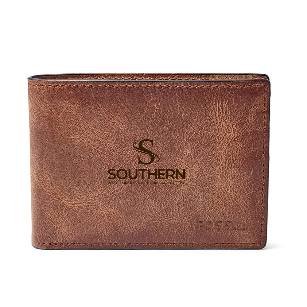 Southern West Virginia Community and Technical College Fossil Leather Derrick Front Pocket Bifold Wallet