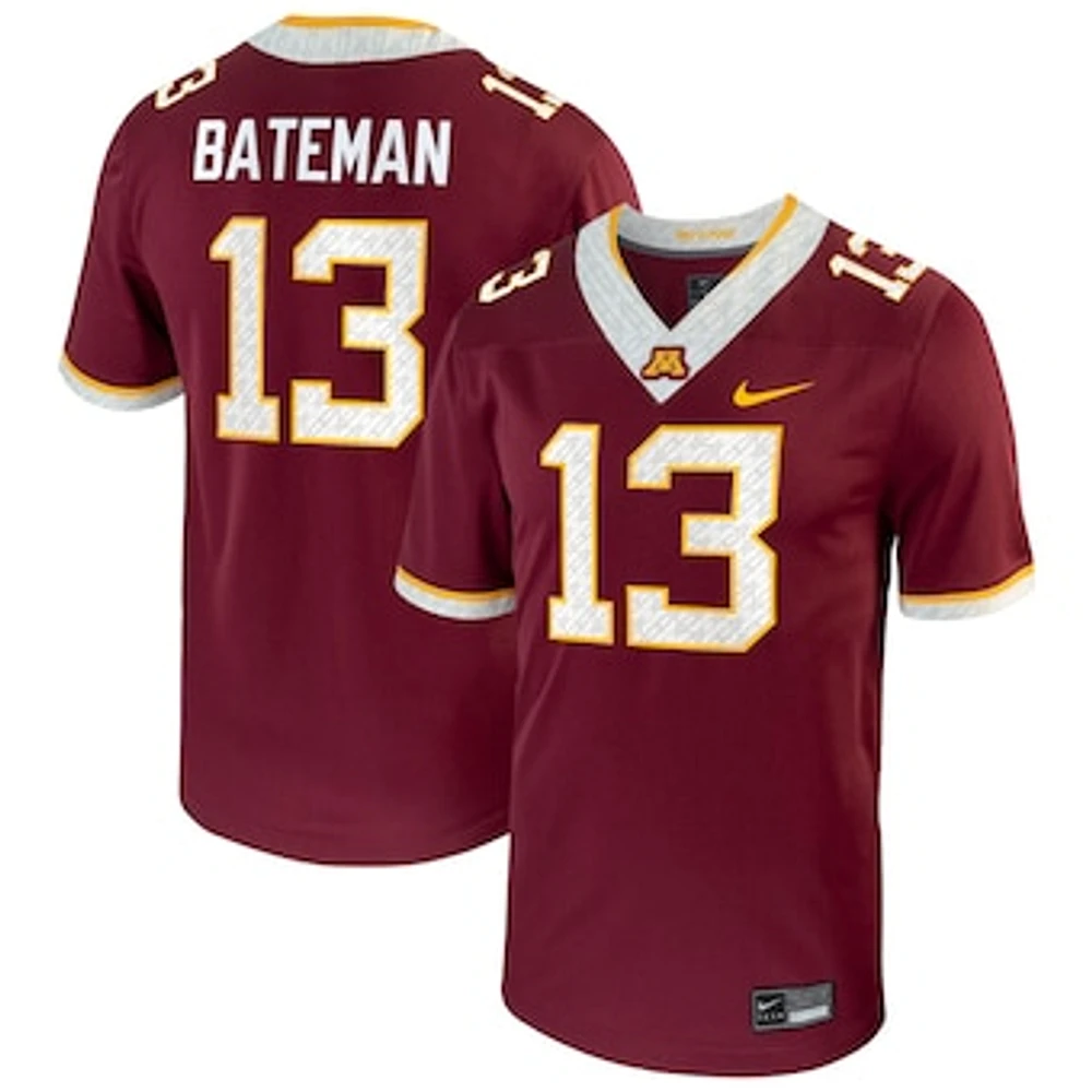 Men's Nike Rashod Bateman Maroon Minnesota Golden Gophers Player Game Jersey