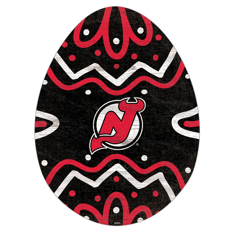 New Jersey Devils 12" Easter Egg Cutout Sign