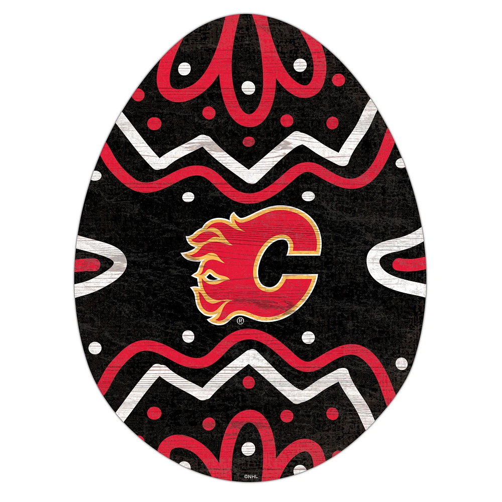 Calgary Flames 12" Easter Egg Cutout Sign