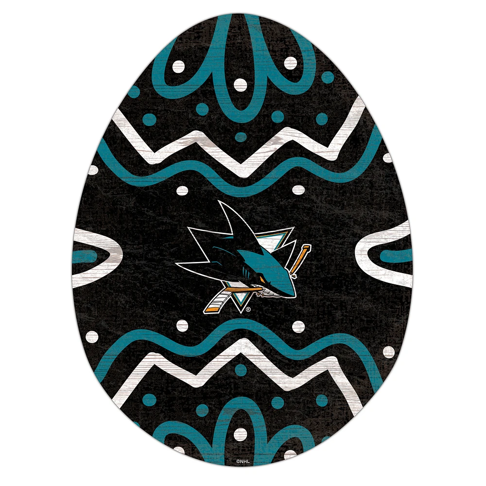 San Jose Sharks 12" Easter Egg Cutout Sign