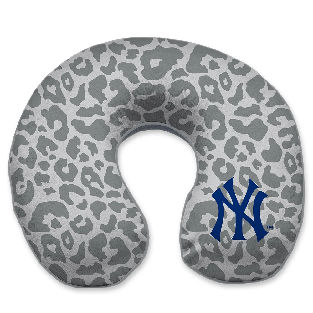 New York Yankees Cheetah Print Memory Foam Travel Pillow