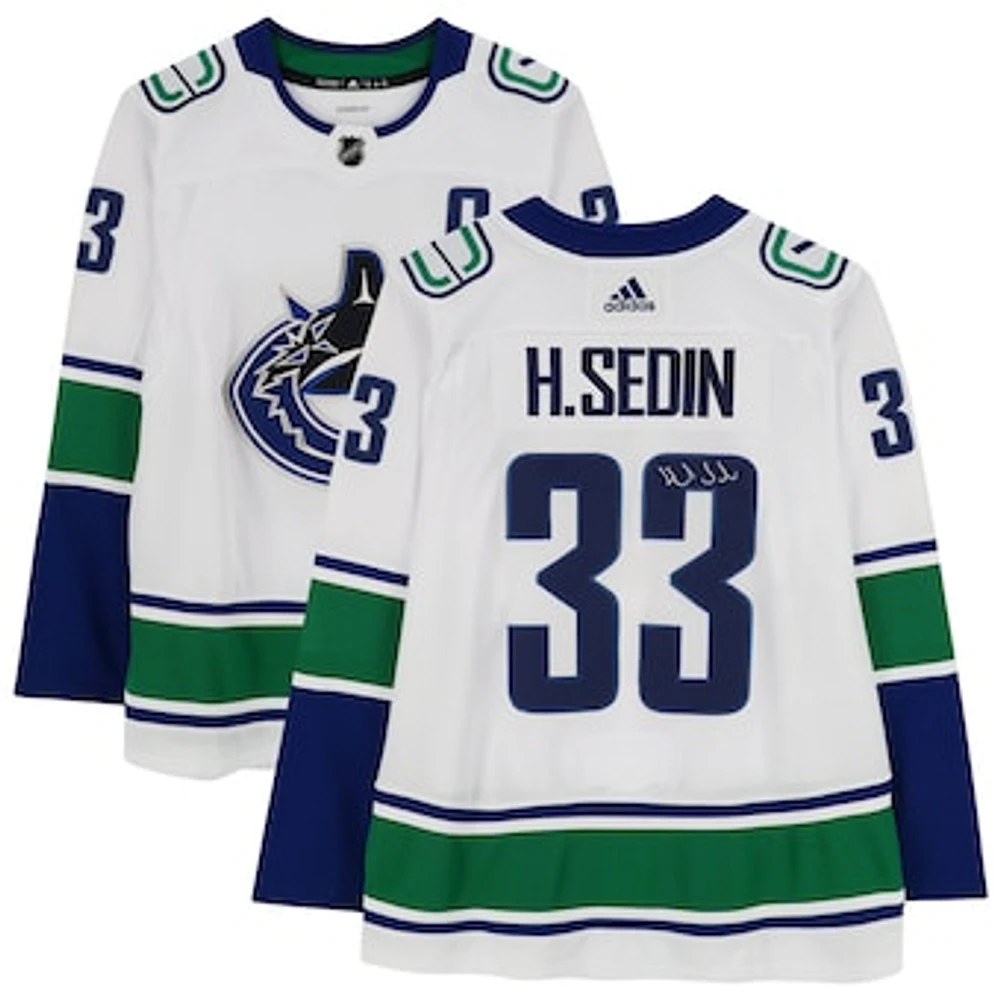 Henrik Sedin Vancouver Canucks Autographed White Adidas Authentic Jersey