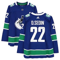 Daniel Sedin Vancouver Canucks Autographed Blue Adidas Authentic Jersey with "HOF 2022" Inscription