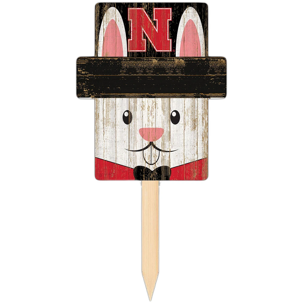 Nebraska Huskers 16" x 19" Easter Bunny Yard Stake