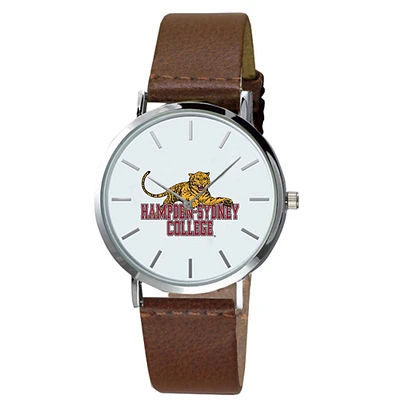 Men's Hampden-Sydney College Tigers Plexus Brown Leather Watch