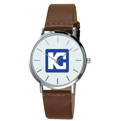 Men's Kaskaskia College Blue Devils Plexus Brown Leather Watch