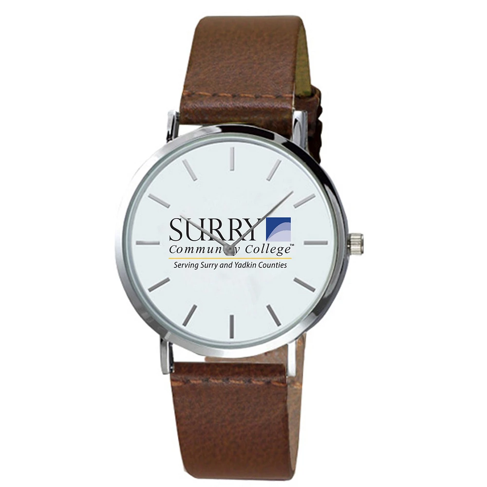 Men's Surry Community College Plexus Brown Leather Watch