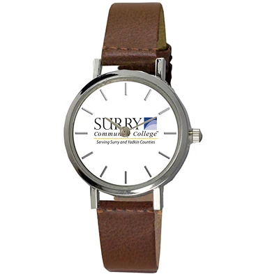 Women's Surry Community College Plexus Brown Leather Watch