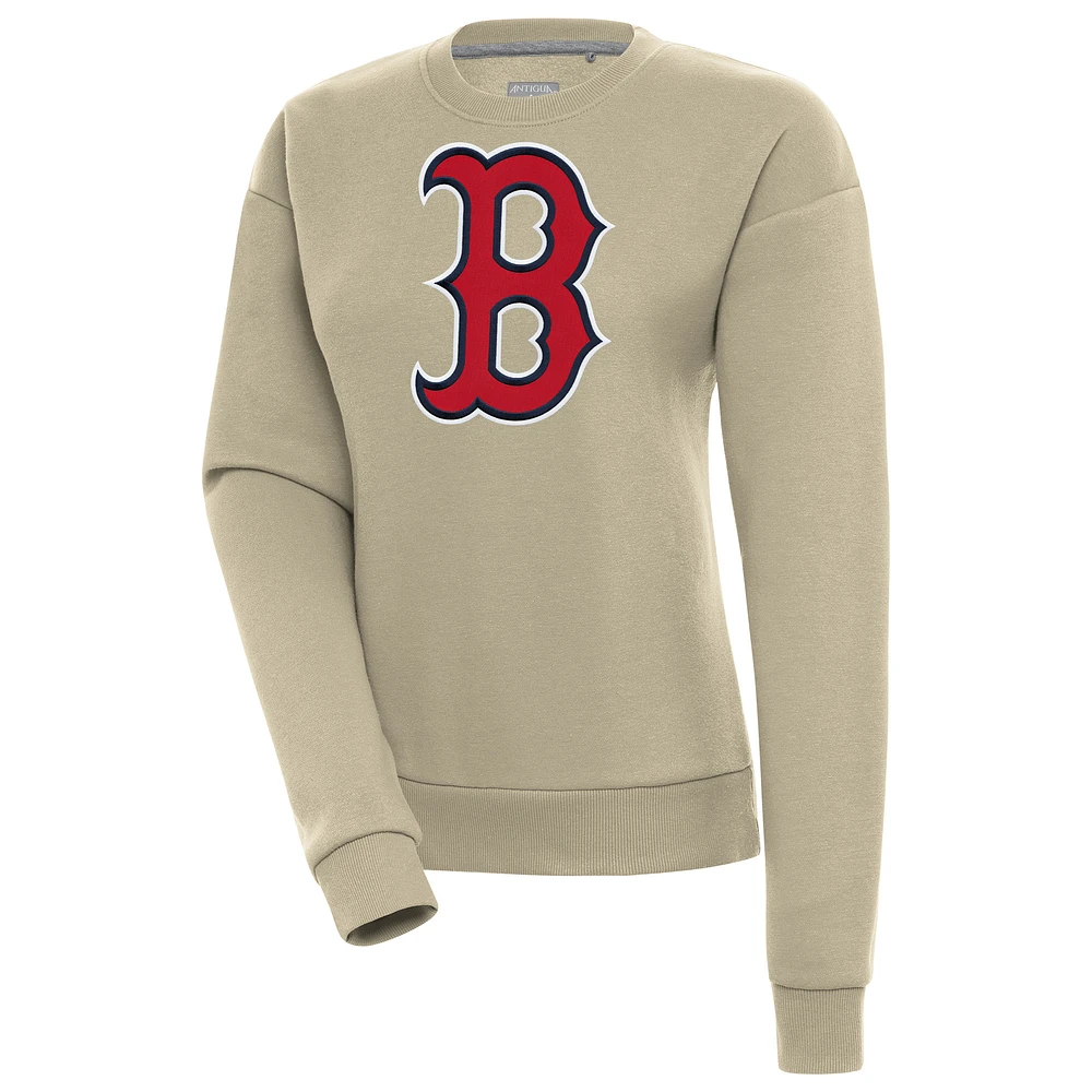 Women's Antigua Khaki Boston Red Sox Victory Pullover Sweatshirt
