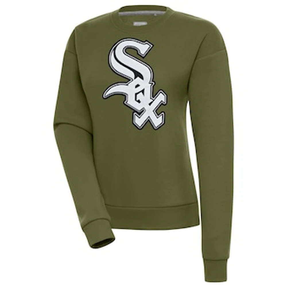 Women's Antigua Olive Chicago White Sox Victory Pullover Sweatshirt