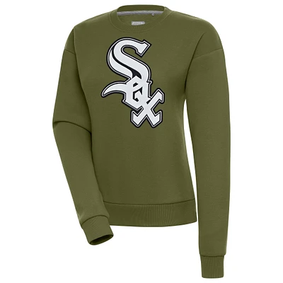 Women's Antigua Olive Chicago White Sox Victory Pullover Sweatshirt