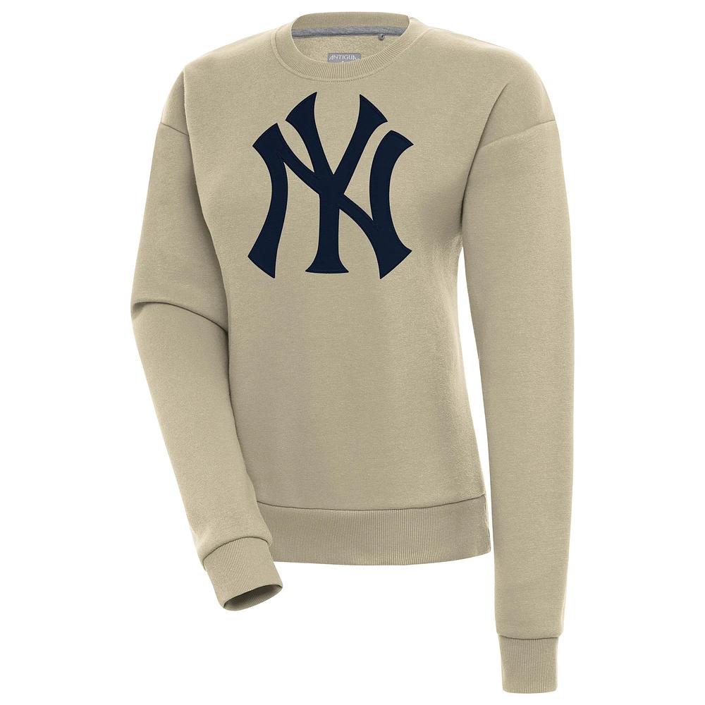 Women's Antigua Khaki New York Yankees Victory Pullover Sweatshirt