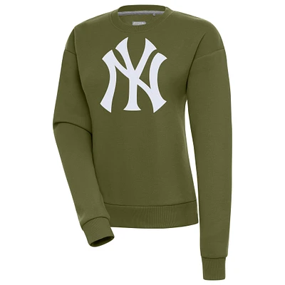 Women's Antigua Olive New York Yankees Victory Pullover Sweatshirt