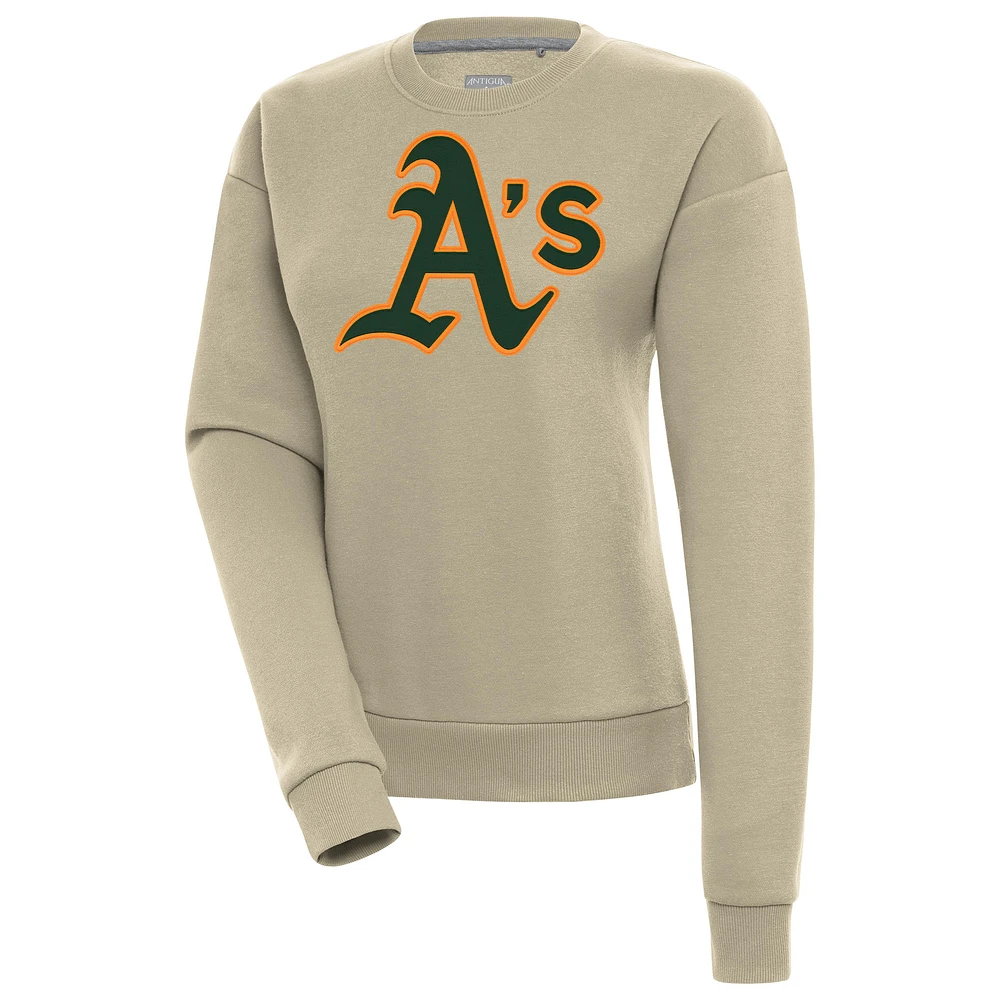 Women's Antigua Khaki Athletics Victory Pullover Sweatshirt
